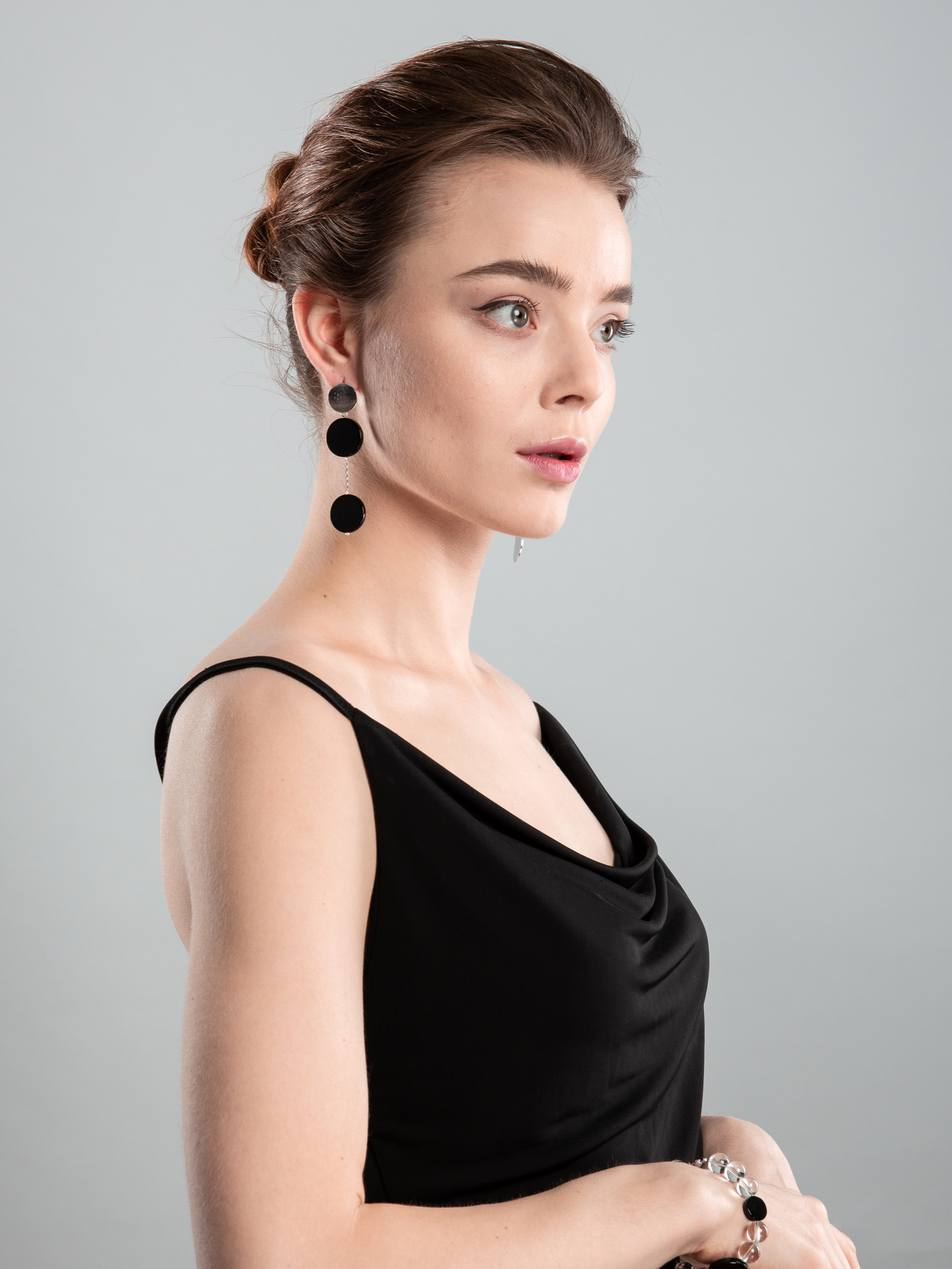 Серьги асимметричные из агата