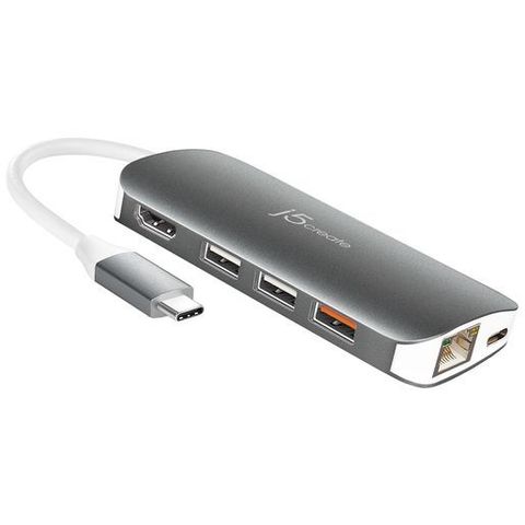 USB-хаб j5create USB-C HDMI / Ethernet / USB Type-A 3.1 / PD 3.0 / Картридер