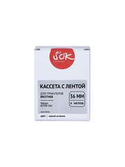 Кассета с лентой S'OK by Sakura Printing TZE261 для Brother P-Touch, черный на белом, 36мм, 8м, наклейка