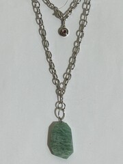 Амазонит (колье из серебра)