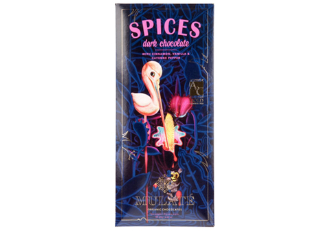 Горький шоколад с корицей, кайенским перцем и ванилью, 80г