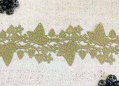 Кружево плетеное, ш. 8 см, тёмное золото