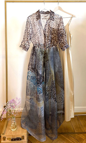 Шелковое платье  батик из органзы