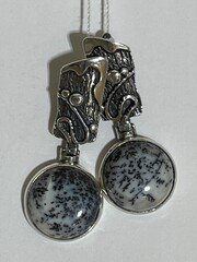 Агат  (серьги из серебра )