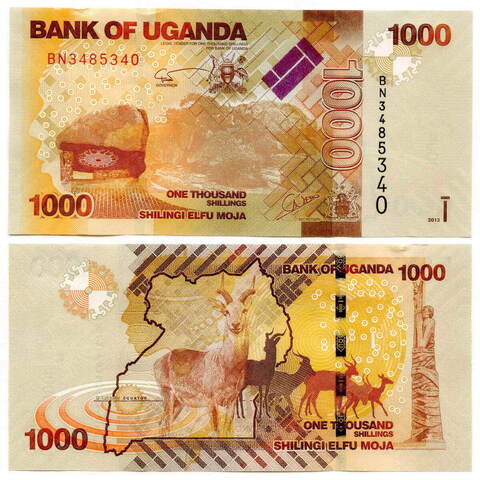 Банкнота Уганда 1000 шиллингов 2013 год. UNC