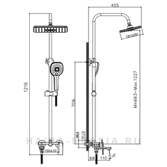Стойка душевая со смесителем HAIBA HB24505 хром