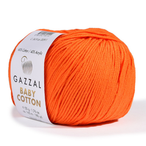 Пряжа Gazzal Baby Cotton 3419 оранжевый