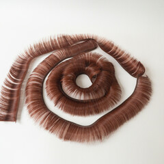 Волосы - трессы для кукол, короткие, для мальчика или челки, длина 4-5 см, ширина 100 см, цвет коричнево-каштановый, набор 2 шт.