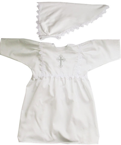 Крестильное платье для девочки с косынкой