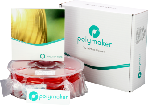 Пластик для 3D-принтера PolyMaker PolyLite PETG, 1.75 мм, 1 кг, Красный