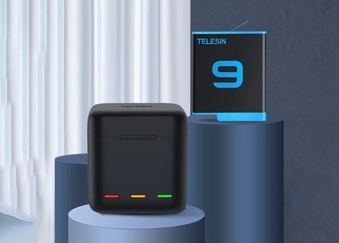 Зарядное устройство для аккумуляторов TELESIN для 3х АКБ + 3 АКБ для GoPro Hero 9 (GP-BNC-902)