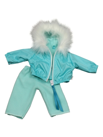 Костюм с курткой c мехом - Мятный. Одежда для кукол, пупсов и мягких игрушек.