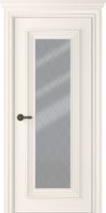 Дверь Палаццо 1 / Цвет Эмаль жемчуг / Мателюкс белый витраж / Двери Belwooddoors