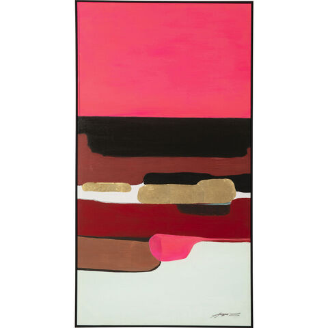 Картина в раме Abstract Shapes Pink 73×143 см