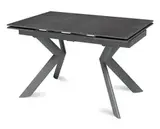 Стол "БРИДЖ" 120-180 керамика Armani Grey мат., опора черный муар