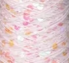 Королевские пайетки/Добавочная нить хлопок с пайетками 3/6 мм, 25 гр, 65 м, бледно-розовый