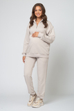 Спортивный костюм для беременных и кормящих 15825 серый беж