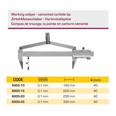 Штангенциркуль разметочный ШЦРТ-300/40мм 0,02мм INOX Kinex 6005-25