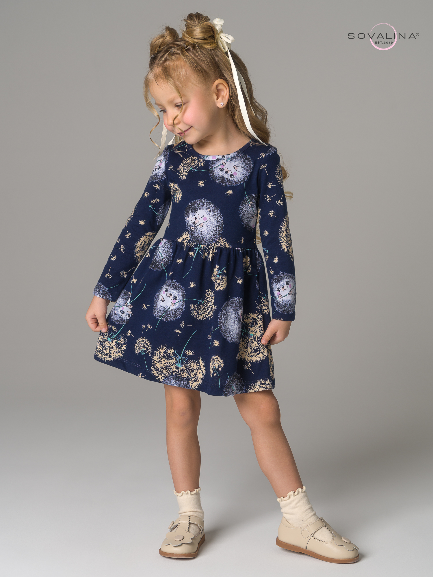 Платье Эля ежик с одуванчиком