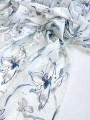 Вискоза с нейлоном, крэш вуаль, Голубые лилии