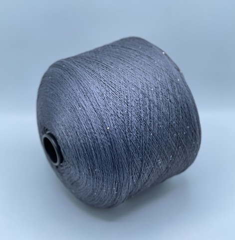 Бобинная пряжа, Linette Pailletes, 450м, 80% Лен, 20% Полиэстер(пайетка), Грозовая туча+пайетка(в тон).37694