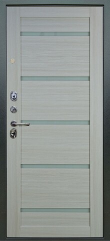 Теплая дверь входная Аргус Люкс 3К 2П Лофт/Александра, 2 замка, 1,8 мм металл, (темный бетон+белая лиственница) #3