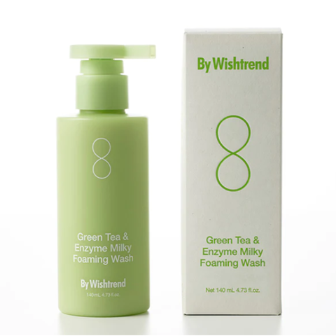 By Wishtrend Green tea & enzyme milky foaming wash Пенка очищающая энзимная с зелёным чаем