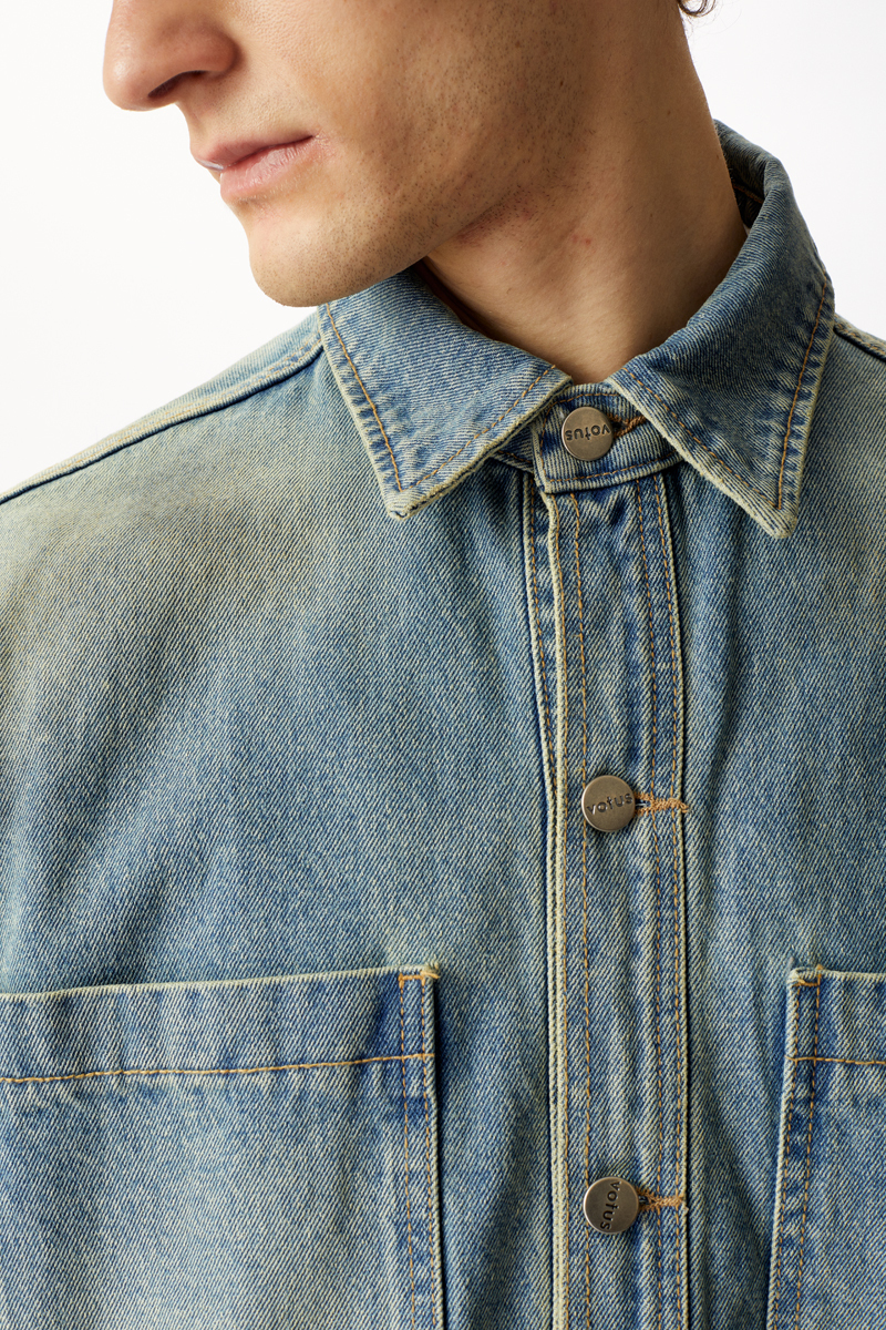 Голубая винтажная джинсовая рубашка Votus