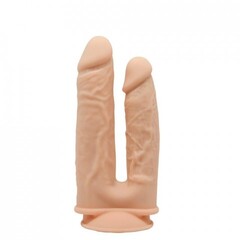 Двойной реалистичный вибратор Model 1 с пультом ДУ (17,5; 19,5 см.) телесный