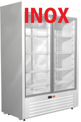 Холодильный шкаф с стеклянными дверьми Полюс ШХ-0,8К (купе) INOX