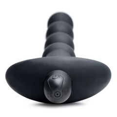 Черные анальные бусы с вибрацией и пультом ДУ 28X Remote Control Vibrating Silicone Anal Beads - 19 см. - 