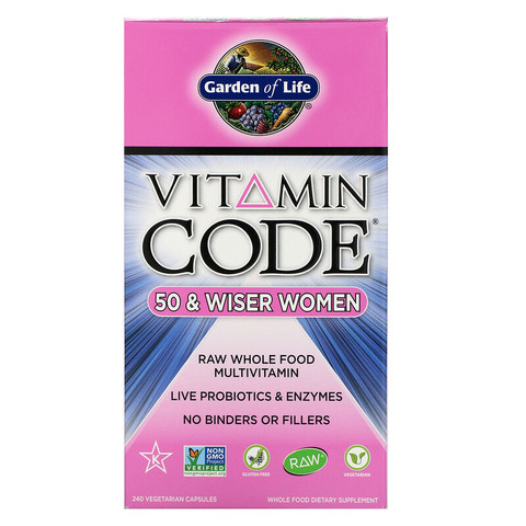 Garden of Life, Vitamin Code, для женщин в возрасте от 50 лет, 240 вегетарианских капсул