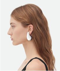 55160- Серьги КАПЛИ Large Drop Earrings BOTTEGA VENETA lux цвет белое золото