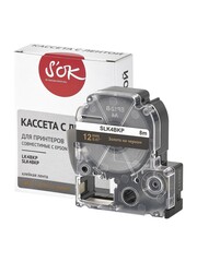 Кассета с лентой S'OK by Sakura Printing K4BKP для Epson , золотой на черном, 12мм, 8м