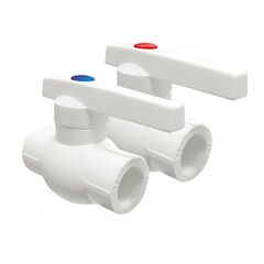 Кран шаровой ПП 40 PN 25, полный проход, белый, Valfex