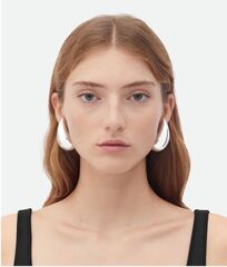 55160- Серьги КАПЛИ Large Drop Earrings BOTTEGA VENETA lux цвет белое золото