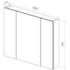 Lemark UNIVERSAL LM100ZS-U Шкаф зеркальный 100х80 см 3-х дверный, цвет корпуса: Белый глянец