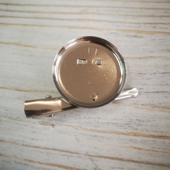 Заготовка для броши и значка металлическая, D платформы 25мм, длина заколки 40мм