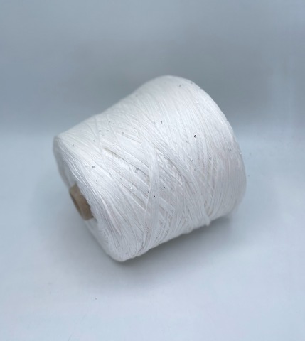 G&G Filati  (пр.Италия),art-Eucalipto, 610м/100гр, 100%Эвкалипт+пайетка(серебро) , цвет-Молочный, арт-34151