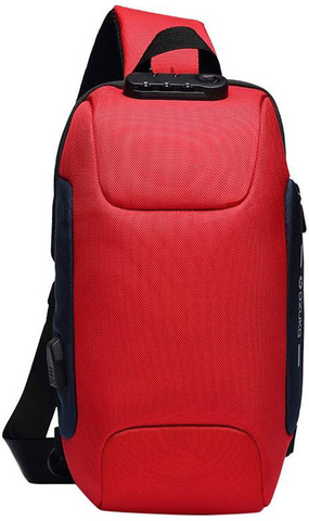 Картинка рюкзак однолямочный Ozuko 9223l Red - 3