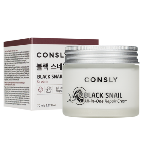 Consly Black Snail All-In-One Repair Cream Крем для лица многофункциональный восстанавливающий с муцином черной улитки 70мл