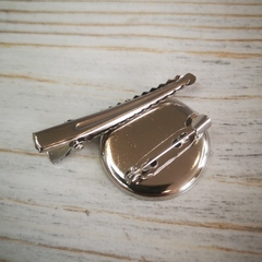 Заготовка для броши и значка металлическая, D платформы 25мм, длина заколки 40мм