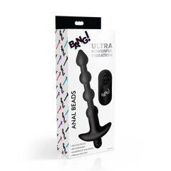 Черные анальные бусы с вибрацией и пультом ДУ 28X Remote Control Vibrating Silicone Anal Beads - 19 см. - 
