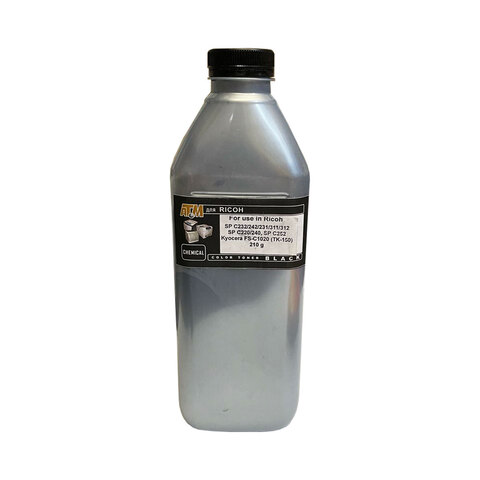 Тонер для Ricoh SP C231, C232, C242, C251, C310, C311, C312, C341, C342, C252, C262, C360, C361 Black, химический, фл. 210 г. Silver ATM