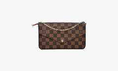 Сумка Louis Vuitton Pochette Felicie Damier Ebene "Cerise Red Lining"