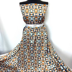 Ткань шелк атласный с ромбами 1198/1