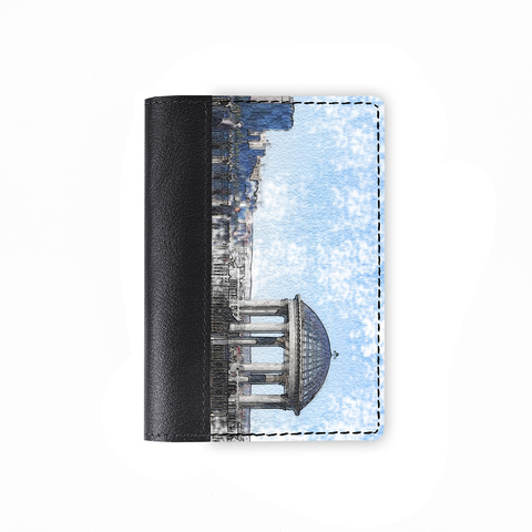 Обложка на паспорт комбинированная "Ротонда в Благовещенске", черная