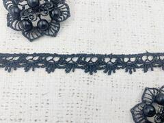 Кружево плетеное, ш. 1,5 см, чёрный