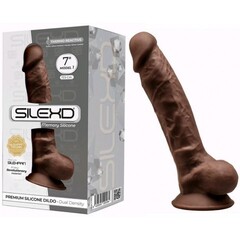 Фаллоимитатор с двойной плотностью Model 1 от SILEXD коричневый (17,6*3,5 см)