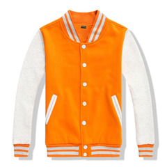 Куртка бомбер оранжевый со светло-серыми рукавами